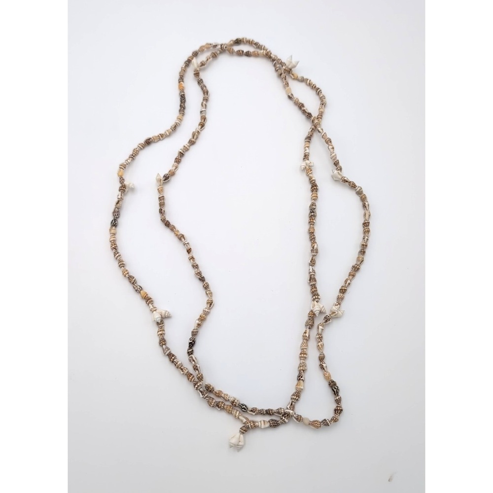2 - Natural Seashell Sea Shell long Necklace